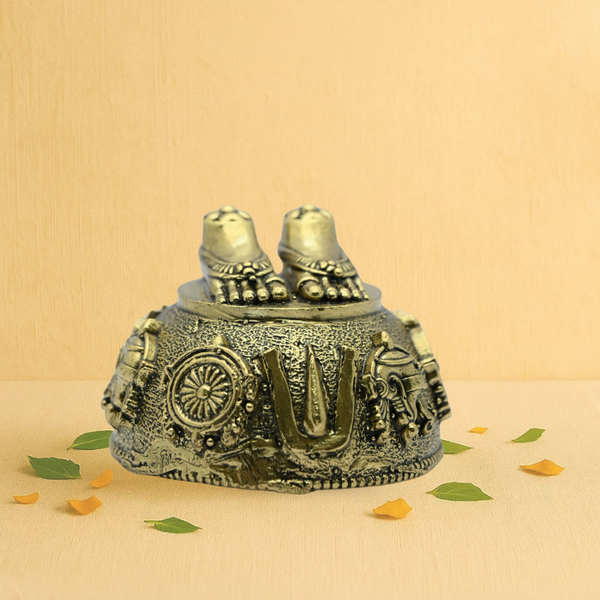 Brass Charan Paduka 1.75" – Sacred Symbol of Devotion