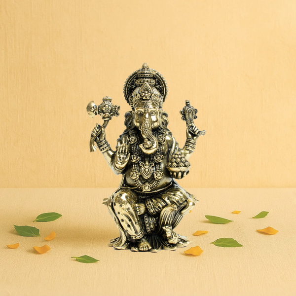 Brass Standing Ganesha Idol 4" – Blessings for Progress & Protection