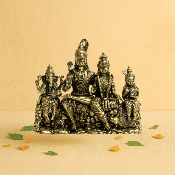 Brass Shiv Parivar Idol 3.5'' – The Divine Family of Harmony