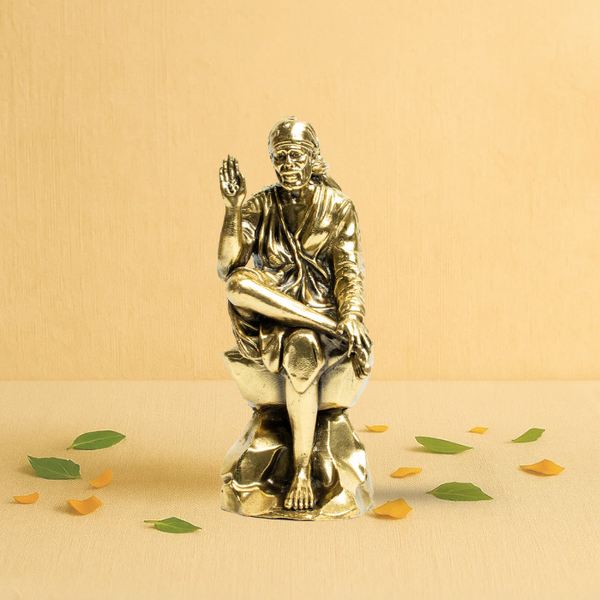 Sai Baba Brass Idol 4" - Blessings of Shirdi Sai