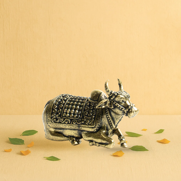 Mini Brass Nandi Idol 1" - Symbol of Devotion & Patience