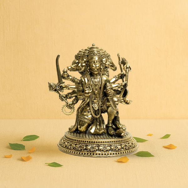 Brass Panchmukhi Hanuman Idol 3" – The Protector of Five Directions