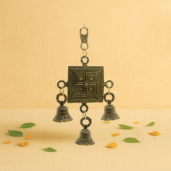 Brass Swastik Hanging Latkan 6.5" – Invoke Wisdom, Music & Sacred Energy