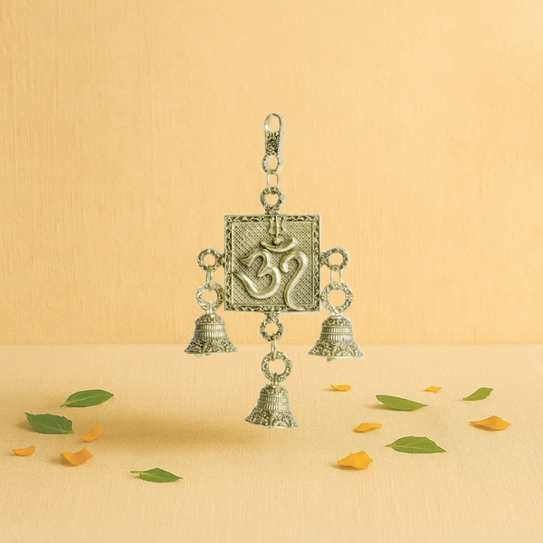 Brass Om Hanging Latkan with Bells 6.5" – Symbol of Sacred Sound & Divine Energy