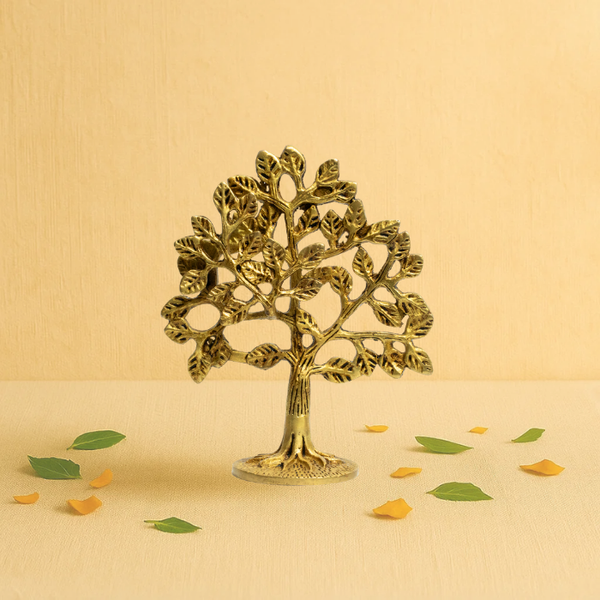 Brass Peepal Vriksha Idol 6" – The Sacred Tree of Enlightenment