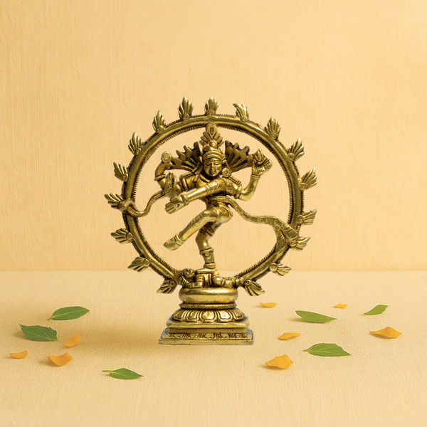 Brass Natraj Idol 6.5" – The Divine Dance of Time