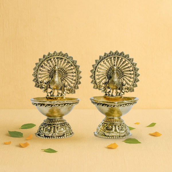 Elegant Brass Diya Set