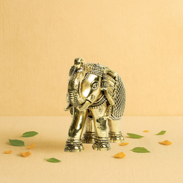 Elegant Brass Elephant Statue